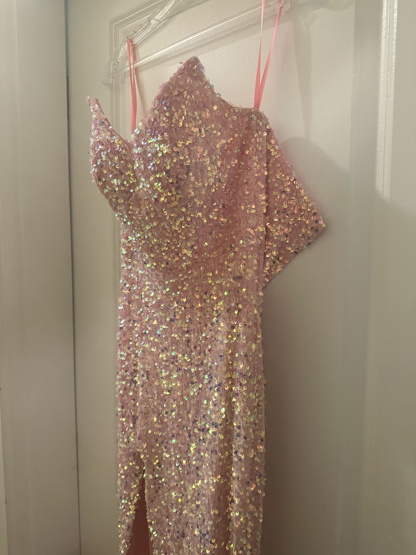 Prom Pink Mermaid Dress w/ Slit
