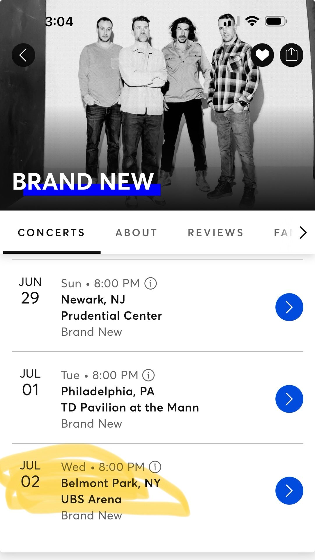 Brand New concert Tickets For 7/7