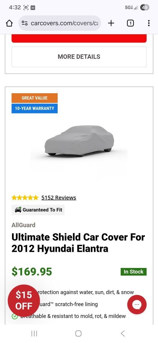 Car Cover Hyundai Elantra
