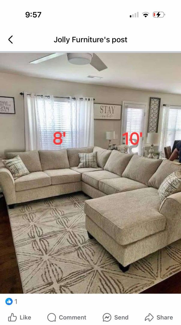 Brand New Carson Sand Beige Sectional