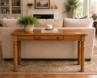 Solid Wood Farmhouse Console/Sofa Table with Drawer - 48"
