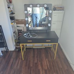 Black 2 Drawer Vanity 