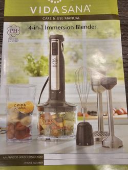 Princess House Vida Sana 4 In 1 Immersion Blender Batidora Manual 4 En 1