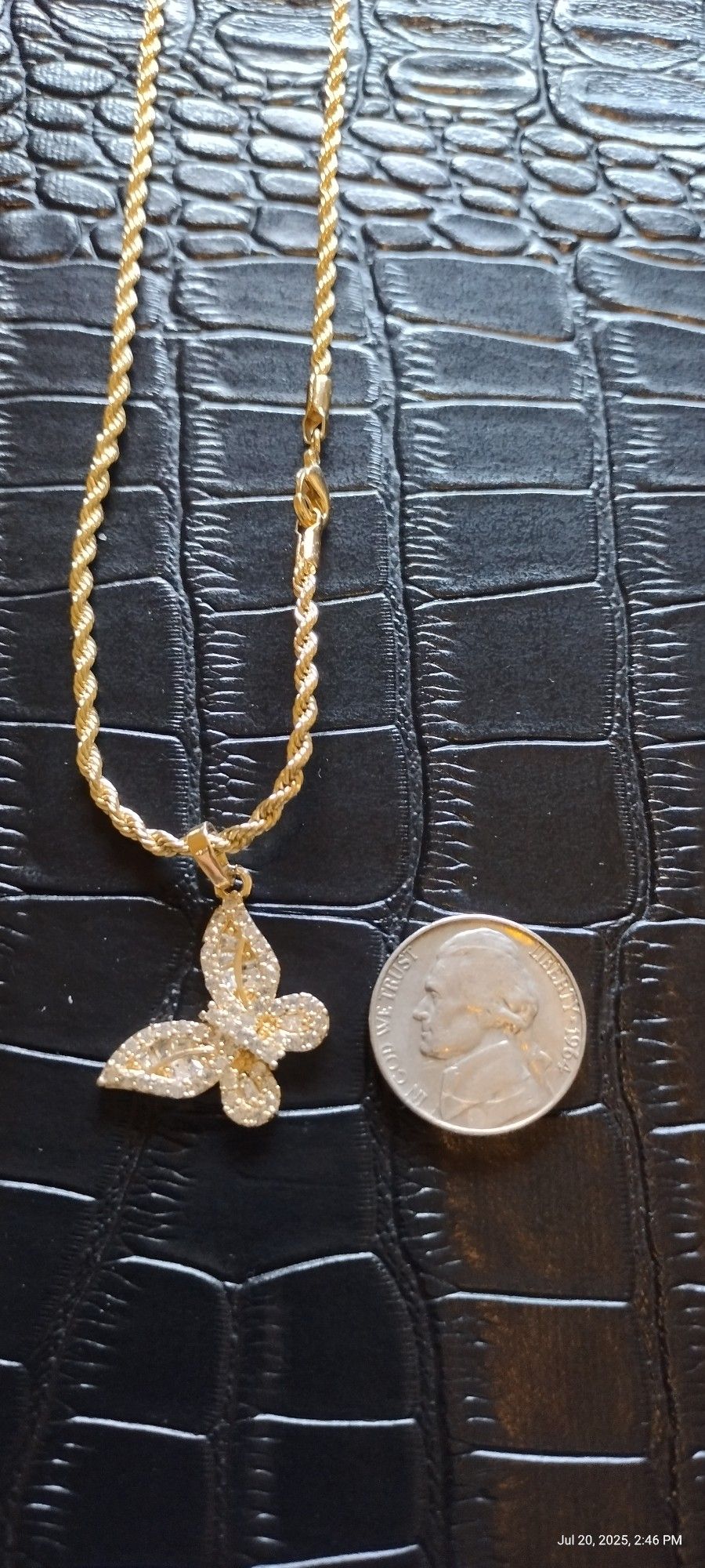 20" Butterfly Pendant With Chain Set