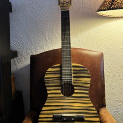 Acoustic Guitar Tiger Stripped Design 