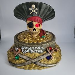Disney Coin Bank - Pirates Of The Caribbean - Skull And Treasure