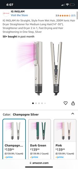 Inglam Airstraight 2 In 1 straightener