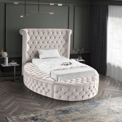 NEW MERIDIAN LUXUS TWIN BED ! AVAILABLE IN GRAY,BLUE ,BLACK AND CREAM