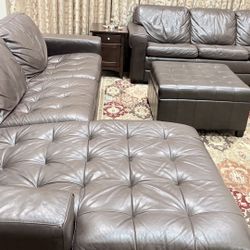 Leather sofa and leather sofa with Chase-total seven seater