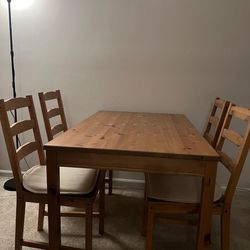 Table and 4 chairs