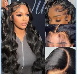 Brand new 16 inch Black Body Wave Lace Front Wigs Human Hair
