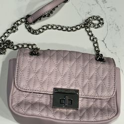 Kendall & Kylie SM Quilted Crossbody Bag In Rose Blush Pink - Chain Strap -