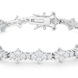 VVS1 D Moissanite Cluster Bracelet Wrist Size 7 Inches