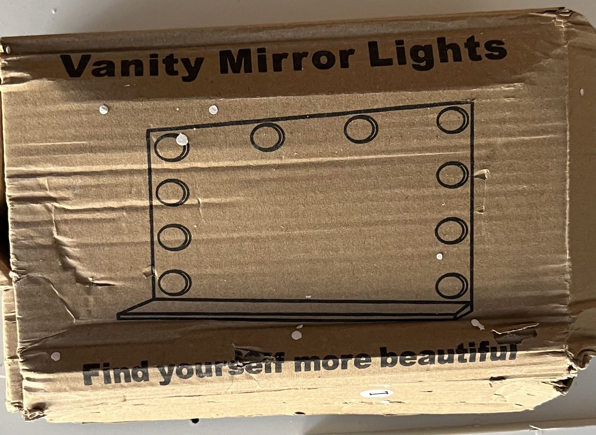 White Vanity Mirror with LED Lights – New in Box