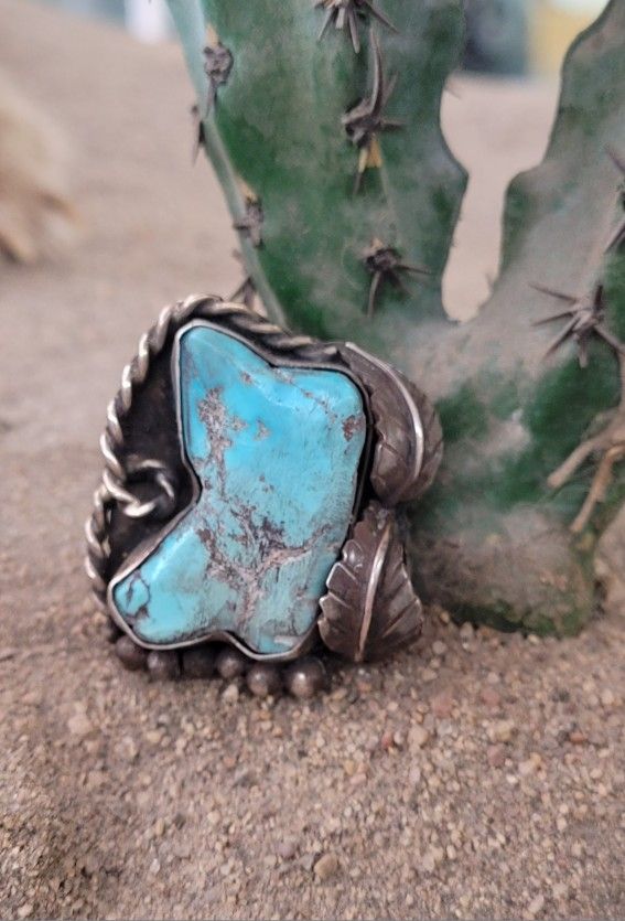 Old Pawn Native American Turquoise Vintage Ring
