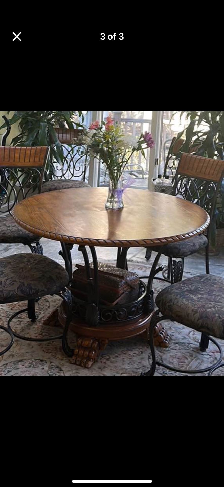 DINING TABLE | 48” DIAMETER WOOD AND METAL
