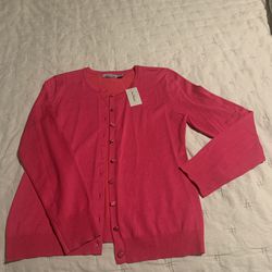 Jason Maxwell Womens solid Button Down Cardigan / Color Sangria  / Size M