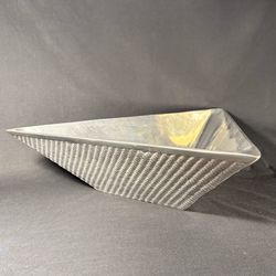Large Triangular Aluminum Bowl or Centerpiece