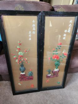 Asian shadow box art work.