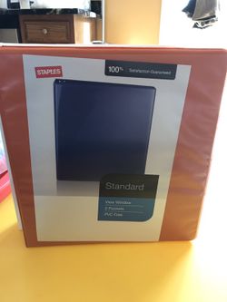 1 inch 2 pockets 3 hole binder. Orange is brand new and white is gently used. Both for $3