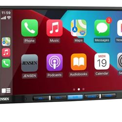 JENSEN J1CA7 7-inch Certified Apple CarPlay Android Auto | Double DIN Touchscreen Car Stereo Radio | Bluetooth Hands Free Calling & Music Streaming | 