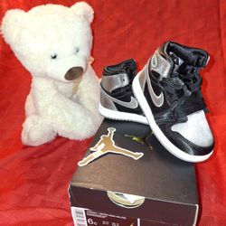 Nike TD Air Jordan 1 Retro High OG Satin Shadow Black/Grey FD5305-010 Size 6C
