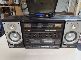Vintage GE Stereo System with Upgraded Infinity primus 150 Bookshelf Speakers - Works flawlessly