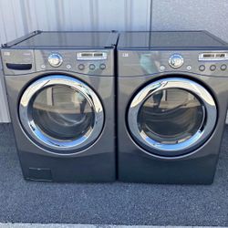 LG washer and dryer estanless steel front loading