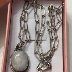 Silver Chain With A Nice Stone As Shown - $85 - Firmed Price 