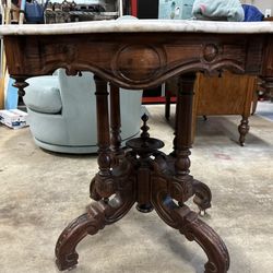 Antique Table With Marble Top