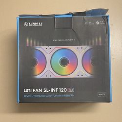 Lian Li UNI FAN SL-INF 120 RGB White (3 Pack) - Brand New