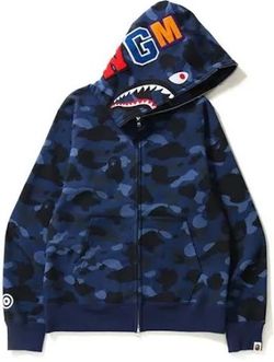 BAPE Shark Full-Zip Hoodie Blue Camo