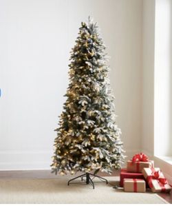 Holiday Living 7.5-ft LED Pre-Lit Snowy Falls Fir Tree