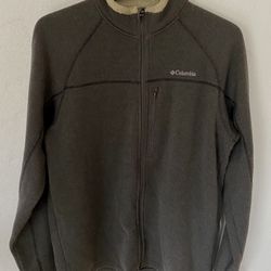 Gray COLUMBIA Men’s Full ZIP Knit With Sherpa Lined Collar Jacket Size Large