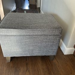 Gray Upholstered Storage Ottoman / Entry Bench