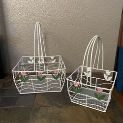 Wire Tin Baskets Set of 2