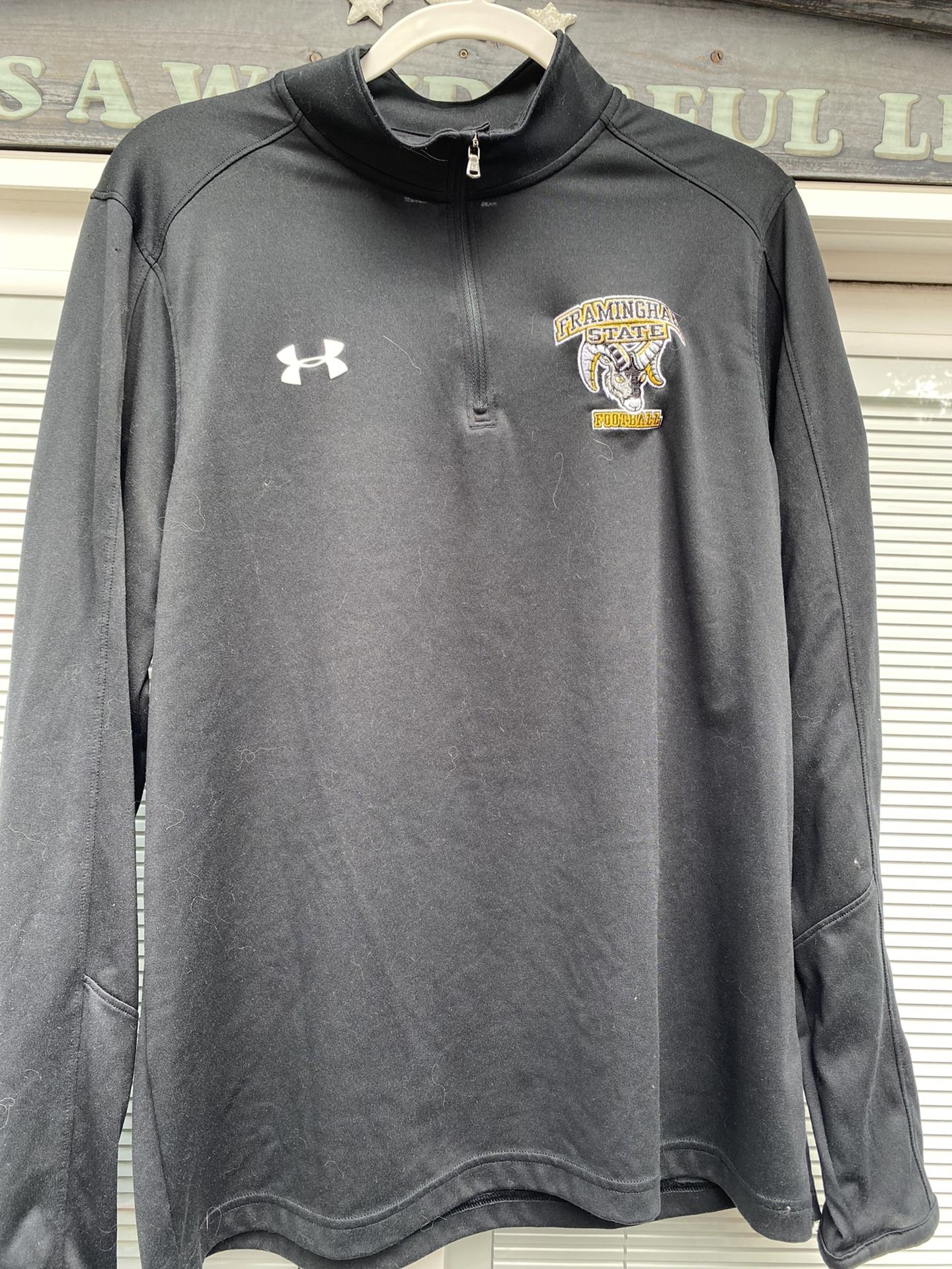 Under Armor Half Zip Framingham State football workout jersey