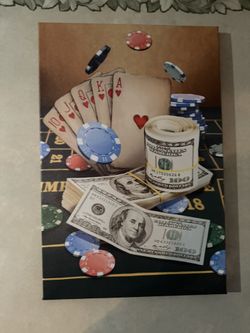Royal Flush Gambling Canvas Photo