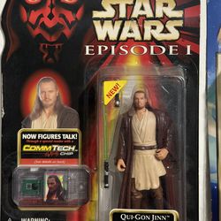 Hasbro Star Wars Qui-Gon Jinn Action Figure CommTech Chip I: The Phantom Menace