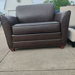 Leather Brown Chair/ Twin Sleeper