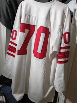 Mitchell and Ness New York Giants White Football Jersey Number 70