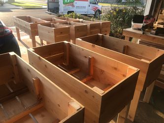 Beautiful privacy wall Frame Planter Box Garden Bed Outdoor Design cedar redwood AC pool equipment cover