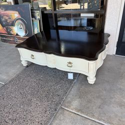Thomasville Brunello Cocktail Coffee Table, Large & on Casters, 2 Storage Drawers
