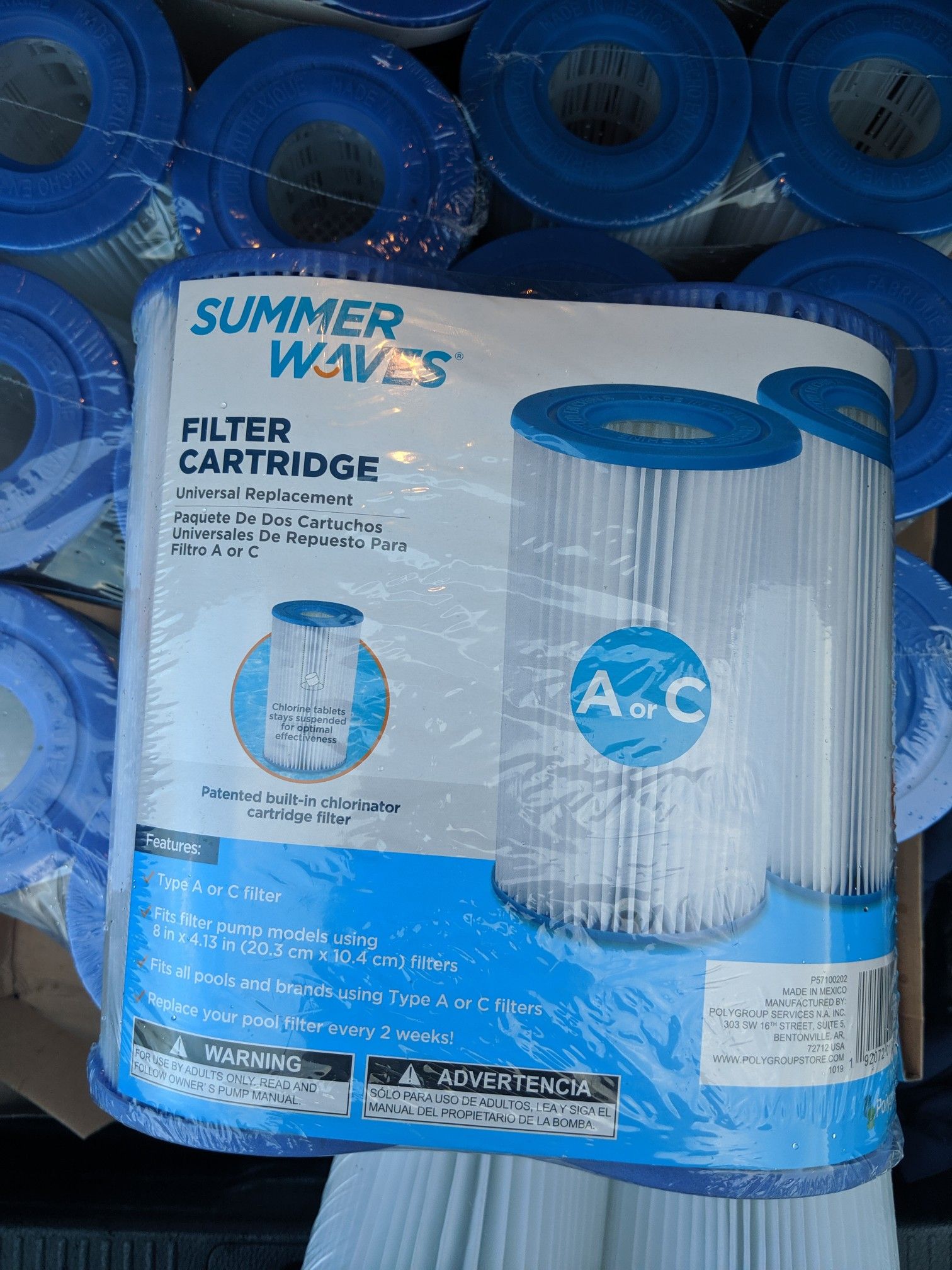 Summer Waves® Pool Filter Cartridge 2 Pack (Type A/C)