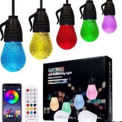 Outdoor Led String Lights 49ft, Remote and App for Outside, Deck Decorations, Outdoor Lighting & Ceiling Fans House Decor For Garden, Patio, Backyard