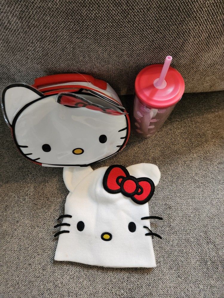Hello Kitty Lunch Cooler, Cup And Hat
