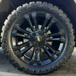 22” Chevy Silverado GMC Sierra Replica Wheels & Tires Off-Road Tahoe Yukon Escalade Suburban Rines Y