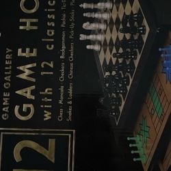 12 Board Games & Wooden Folding Chess Set 