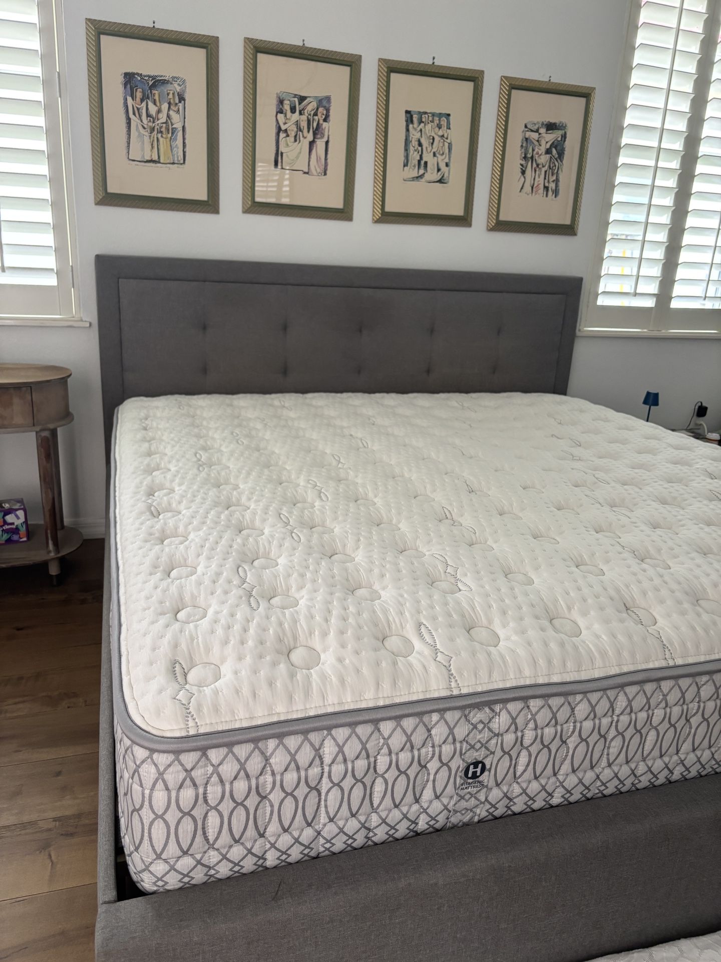 Bed Frame In Fabric And Mattress