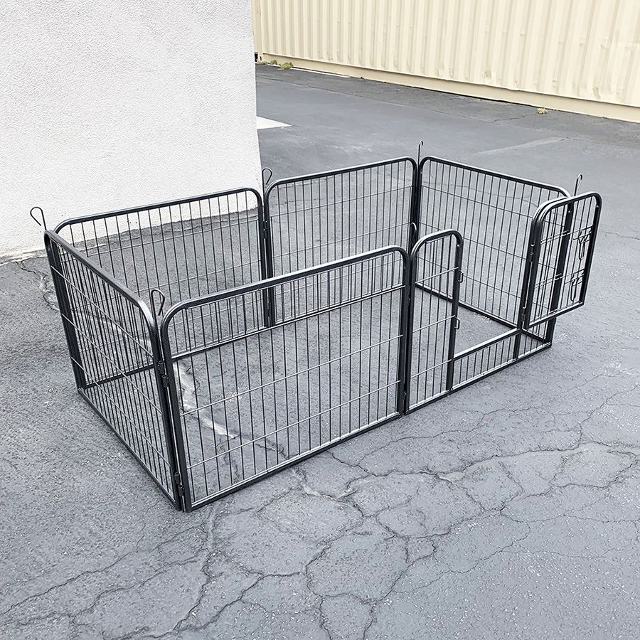 (NEW) $70 Heavy Duty 24” Tall x 32” Wide x 6-Panel Pet Playpen Dog Crate Kennel Exercise Cage Fence Play Pen